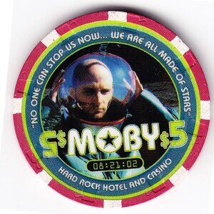2002 Moby @ Hard Rock Hotel & Casino Las Vegas $5 Gaming Chip (b16)